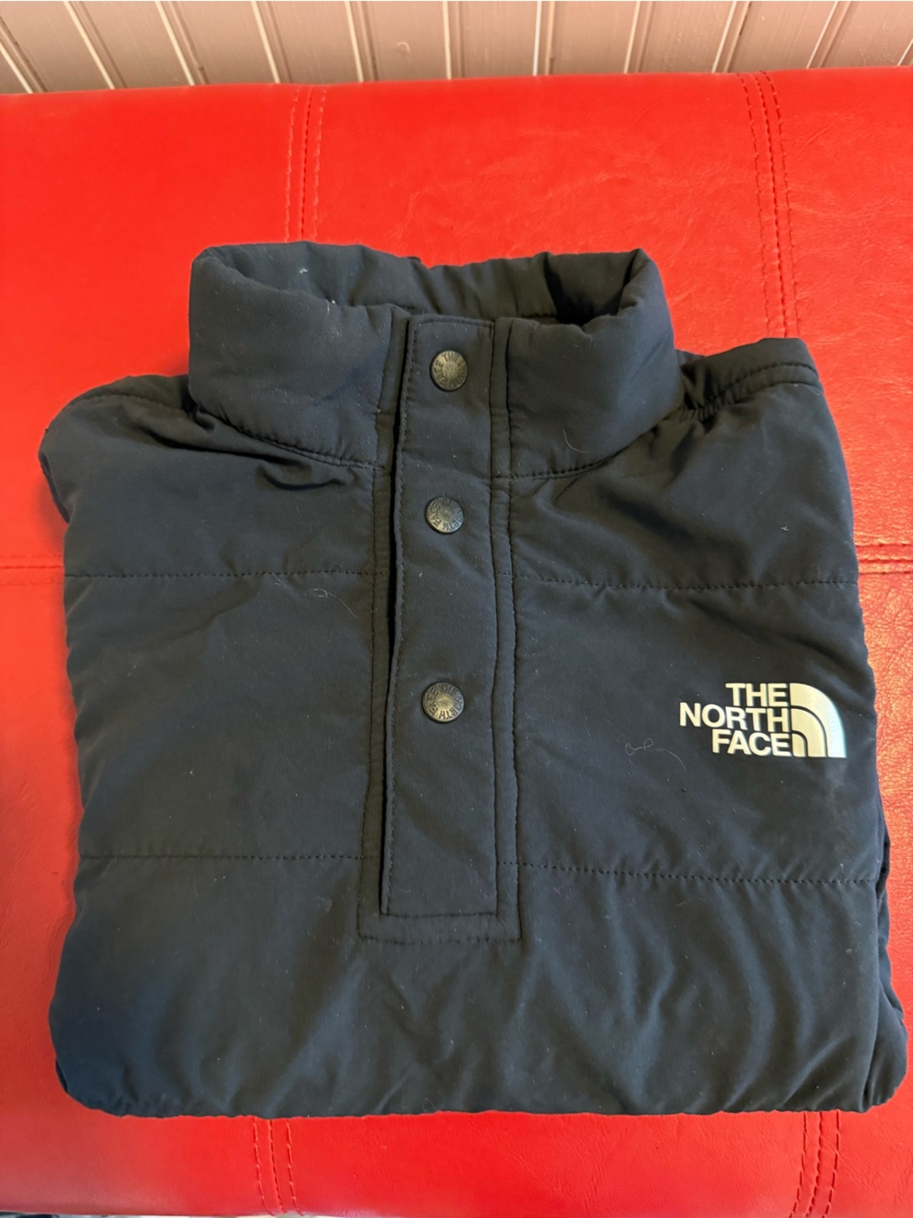 The North Face Kids Black Snap-Front Puffer Pullover